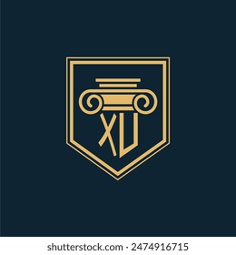XU Initials Law Firm Logo Lawyer logo with creative law element
