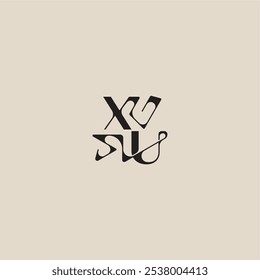XU letter bold style and luxury concept curved typography monogram elegant initial logo