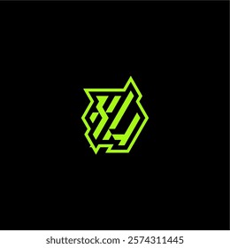 XU letter cool and dynamic monogram esport gaming initial logo design concept