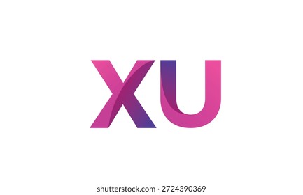 XU Letter Gradient Monogram Logo for Modern Business Branding
