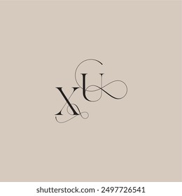 XU letter line and bold mix concept beautiful initial wedding serif monogram logo