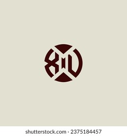 XU line geometric initial logo in high quality professional design that will print well across any print media