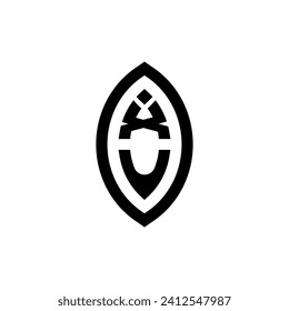 XU line geometric monogram with high quality professional design that will print well