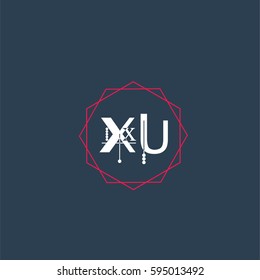 xu logo letter initial, Abstract Polygonal Background Logo, design for Corporate Business Identity,flat icon, Alphabet letter