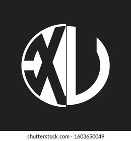XU Logo monogram with Negative space style design tempate