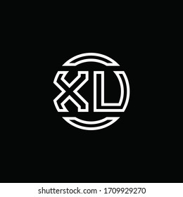XU logo monogram with negative space circle rounded design template