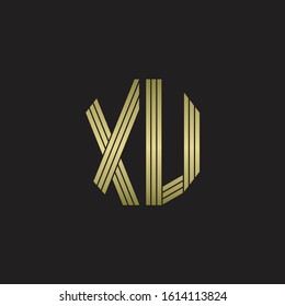 XU Logo monogram outline style linked isolated with gold colors