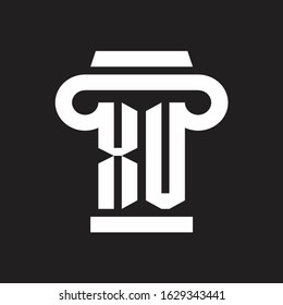 XU Logo monogram with pillar style design template