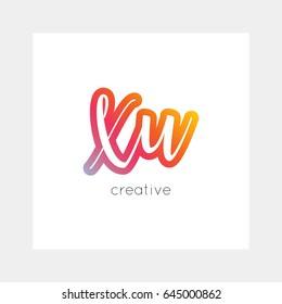 XU logo, vector. Useful as branding, app icon, alphabet combination, clip-art.