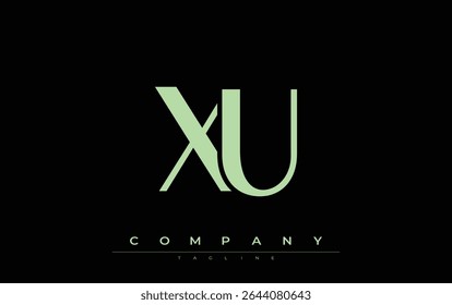 XU Modern Initials Logo Design. Branding logo with stylized initials showcasing bold design and modern aesthetic. Ideal for professional business branding or creative projects focusing on minimalistic