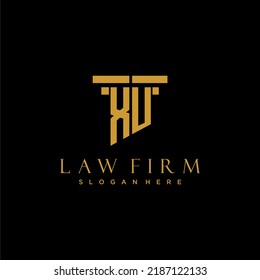 XU monogram initial logo for lawfirm with pillar design
