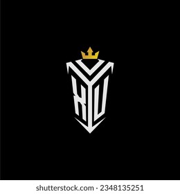 XU monogram logo initial for shield  crown style design