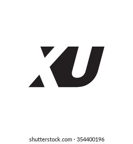 XU negative space letter logo