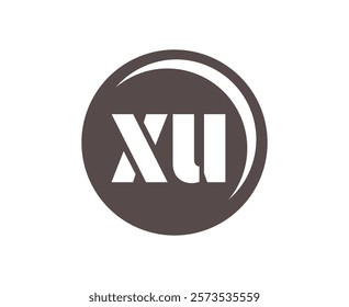 XU sport emblem or team logotype. Ball logo with a combination of Initial letter X and U for balls shop, sports company, training, club badge. Vector illustration.