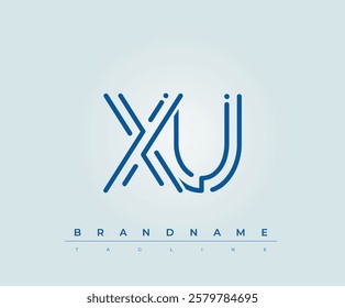 XU Technology Letter Logo Template. This tech letter logo is a graphic mark that uses letters to represent a technology company.