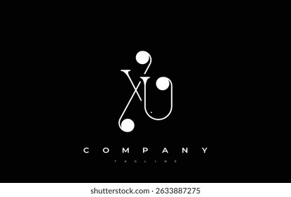 XU Typography Logo Design. Stylish monogram design depiction featuring the letters X and U combined in an artistic signature style, delivering a unique and creative visual representation.