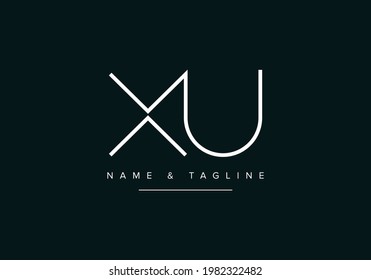 XU o UX Resumen del logotipo del alfabeto inicial en monograma