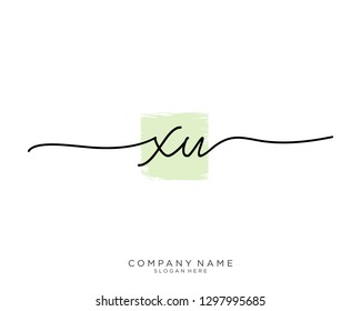 XU X U Initial handwriting logo template