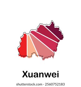 Xuanwei map. vector map of the China Country. Borders of for your infographic design template