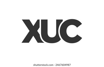 XUC logo design template with strong and modern bold text. Initial based vector logotype featuring simple and minimal typography. Trendy company identity ideal for businesses brand presence.