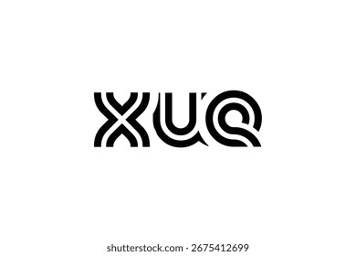 XUE Creative Unique Modern Letter Logo Design. Elegant Monogram Logo Design with Decorative Elements and Typography