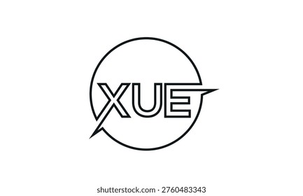 XUE Monogram Speech Bubble Logo Minimal Modern Outline