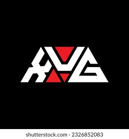 XUG triangle letter logo design with triangle shape. XUG triangle logo design monogram. XUG triangle vector logo template with red color. XUG triangular logo Simple, Elegant, and Luxurious design.