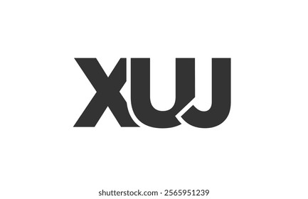 XUJ logo design template with strong and modern bold text. Initial based vector logotype featuring simple and minimal typography. Trendy company identity ideal for businesses brand presence.