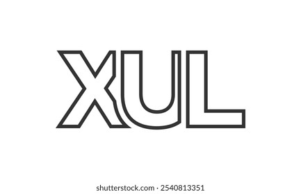 Modelo de design de logotipo XUL com texto em negrito forte e moderno. Logotipo vetorial inicial com tipografia simples e mínima. Identidade de empresa moderna ideal para a presença de marca de empresas.