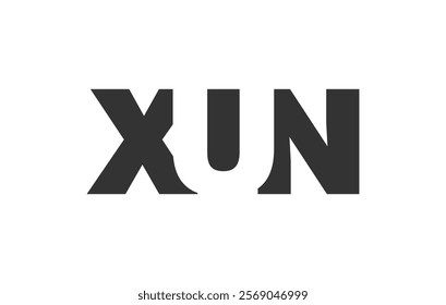 XUN logo design. Initial letter X U N bold font style for tech startups, consulting, corporate branding. Creative company name, headlines typography identity, trendy logotype. Vector illustration.
