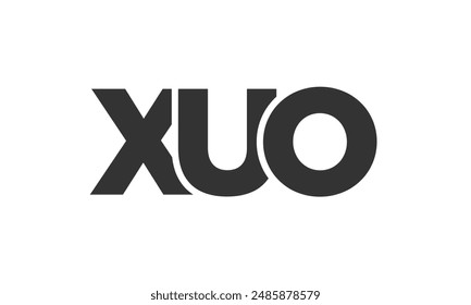 XUO logo design template with strong and modern bold text. Initial based vector logotype featuring simple and minimal typography. Trendy company identity ideal for businesses brand presence.