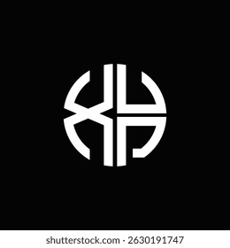 XUP logo XUP icono XUP monograma XUP letra minimalista Círculo plano Diseño de logotipo abstracto moderno único.
