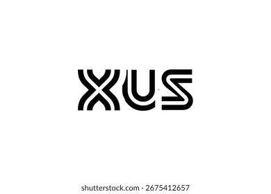 XUS Creative Unique Modern Letter Logo Design. Elegant Monogram Logo Design with Decorative Elements and Typography