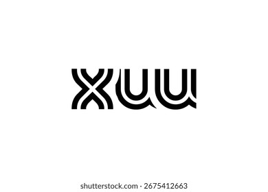XUU Creative Design de logotipo exclusivo da carta moderna. Elegante Monograma Logo Design com elementos decorativos e tipografia