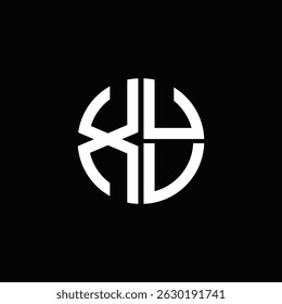 Logotipo XUV Icono XUV Monograma XUV Carta minimalista Círculo plano Diseño de logotipo abstracto moderno único.
