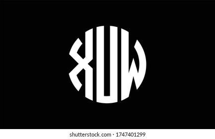 XUW Circle Emblem Abstract Monogram Letter Mark Vector Logo Template