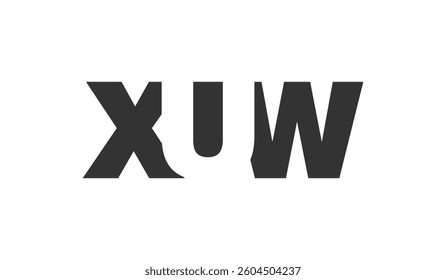 XUW logo design. Initial letter X U W bold font style for tech startups, consulting, corporate branding. Creative company name, headlines typography identity, trendy logotype. Vector illustration.