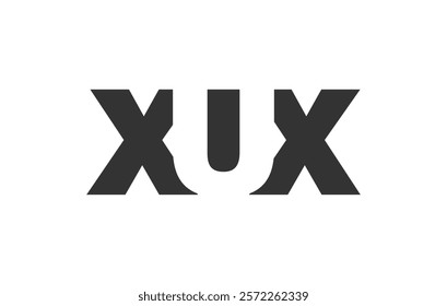 XUX logo design. Initial letter X U X bold font style for tech startups, consulting, corporate branding. Creative company name, headlines typography identity, trendy logotype. Vector illustration.