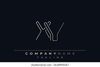 XV Abstract Line Style Logo. Minimalist Design Featuring the Letters X and V Abstract Line Style