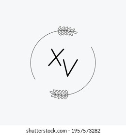 XV Beauty vector initial logo, handwriting logo of initial signature