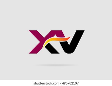 XV company linked letter logo