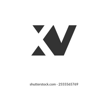 XV creative geometric initial based modern and minimal logo. Letter x v trendy fonts. Universal professional elegant techno vector design.