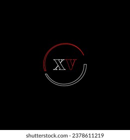 XV creative modern letters logo design template