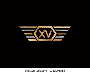 XV Hexagon Shape Letter design