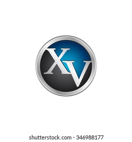 XV initial circle logo blue