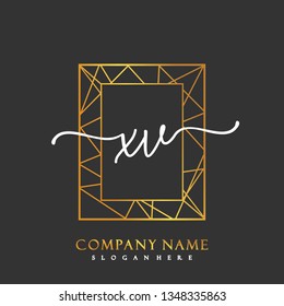 XV Initial Handwriting logo template vector