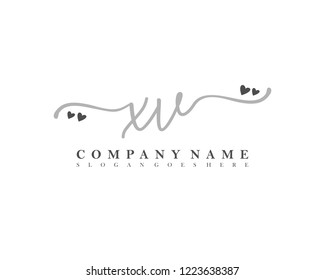 XV Initial handwriting logo vector