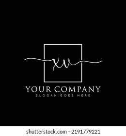 XV Vector de logotipo minimalista de escritura manual inicial