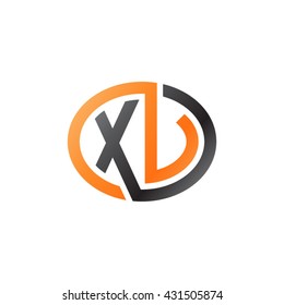 XV initial letters looping linked ellipse logo orange black
