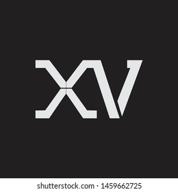 XV initial logo Capital Letters black background